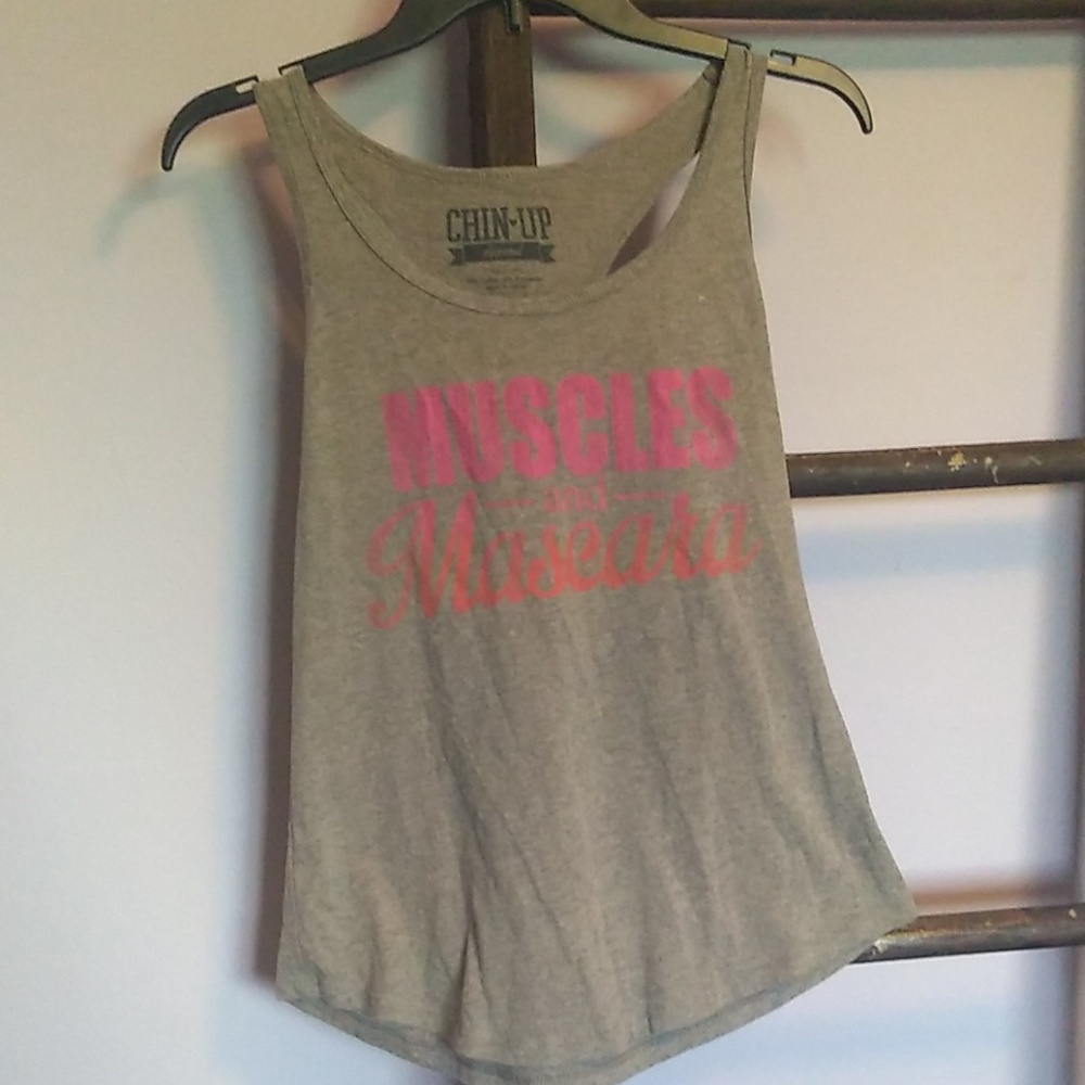 Muscles and mascara tank top